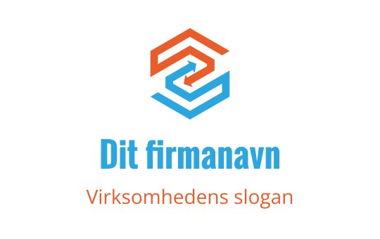 Moderne geometrisk logo design med sammenflettede former i oransje og blått
