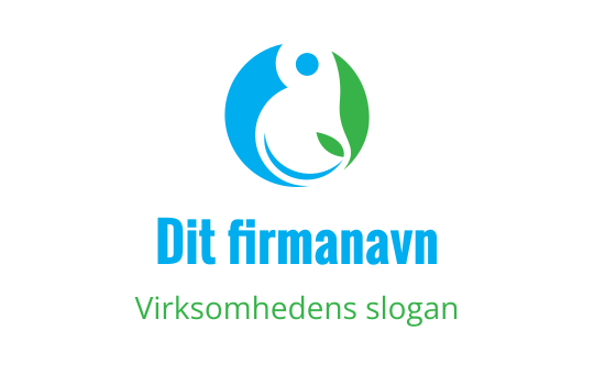 Moderne logo design med et blått og grønt sirkulært motiv med et blad