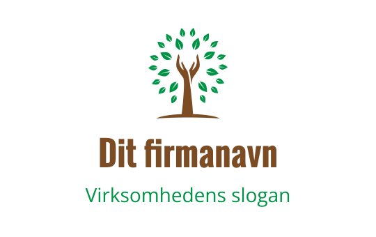 Moderne trelogo med grønne blader og brun stamme
