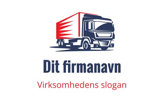 Fet lastebil logo design med røde og blå elementer