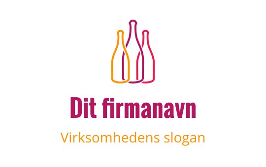 Fargerik logo med tre stiliserte flasker i rosa og oransje