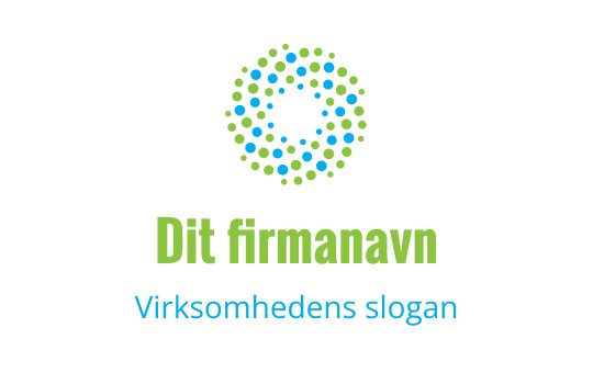 Moderne sirkulær logo med grønn og blå prikkete mønster
