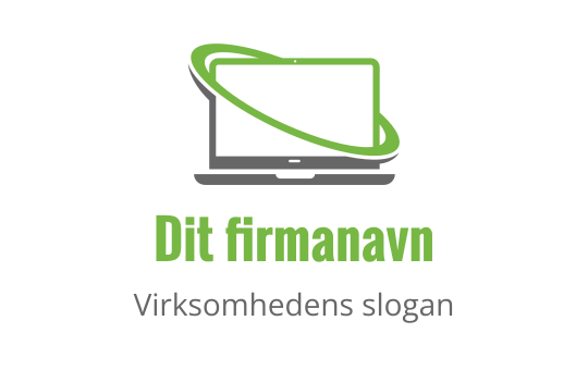 Moderne laptop logo design med en grønn omløpende linje