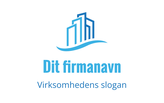 Moderne blå skyline logo design med flytende bølgeelement
