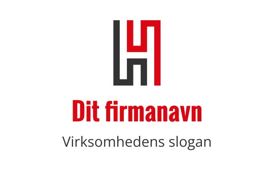 Moderne logo design med et dristig rødt og svart geometrisk mønster