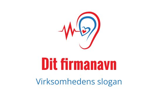 Kreativ ørelogo med hjerterytmelinje og hjerte-symbol