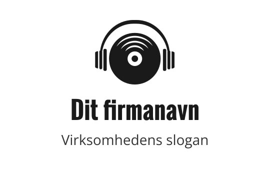 Moderne logo design med en vinylplate og hodetelefoner