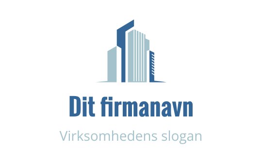 Moderne blå skyskraper logo design med rene linjer og geometriske former