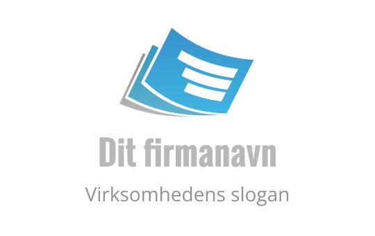 Moderne blå og grå logo med stiliserte sider
