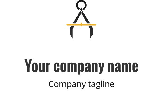 Moderne logo design med en kompass og en gul aksentlinje