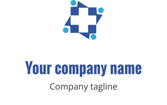 Moderne blå og teal logo design med en geometrisk stjerneform