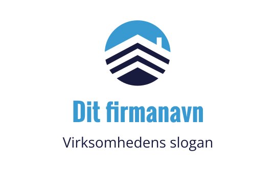 Moderne logo design med en blå sirkelform og lagdelte v-former