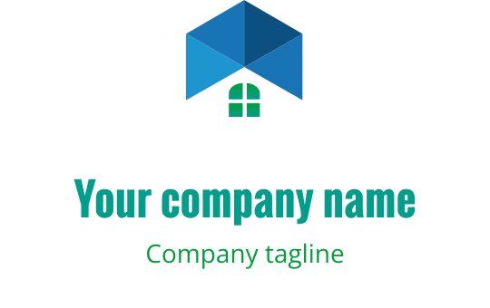 Moderne logo design med et stilisert tre i teal og blått med grønne detaljer