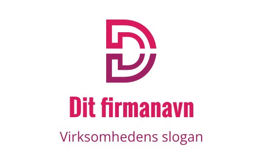 Moderne rosa og lilla logo med sammenflettede D-former
