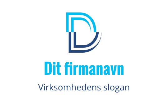 Moderne blå og teal logo design med en stilisert bokstav D