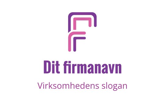 Moderne lilla og rosa logo med stilisert bokstav F
