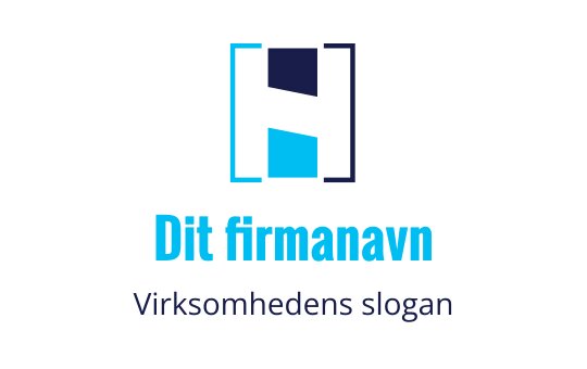 Moderne blå og mørkegrå logo med en stilisert bokstav H