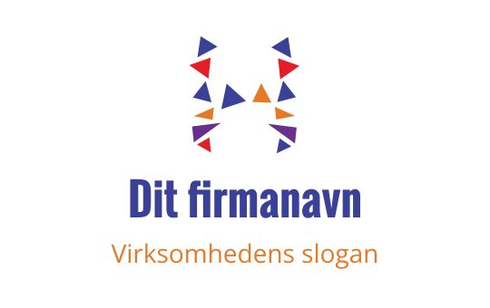 Fargerik geometrisk logo med trekantede former og fet skrift