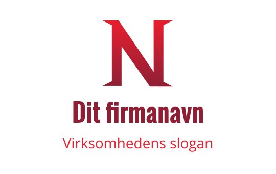 Moderne typografi med fet rød bokstav "N" logo design