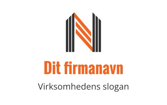 Moderne logo design med en stilisert bokstav "N" og oransje detaljer