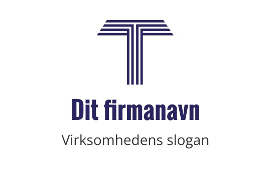 Moderne blå logo med en stilisert bokstav T med linjer