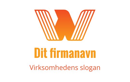 Fet oransje og svart logo med stilisert W med striper