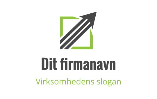 Moderne logo design med en oppovergående pil i en grønn firkant