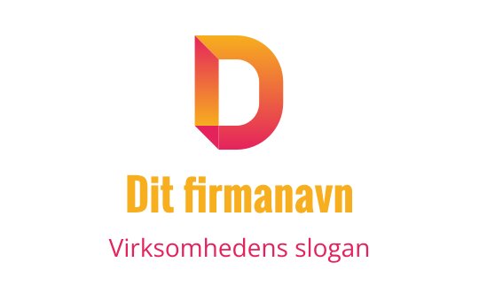 Moderne gradient logo med en fet bokstav D i oransje og rosa