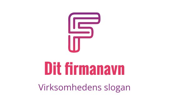 Moderne logo design med en stilisert bokstav F i gradient rosa og lilla