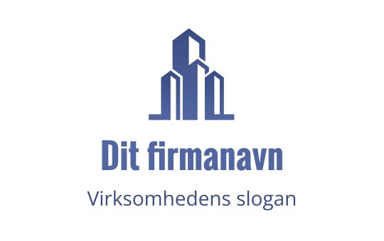 Moderne blå logo med abstrakte bygningformer