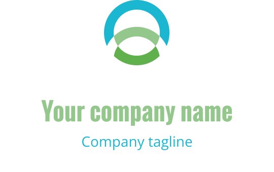 Moderne logo design med overlappende blå og grønne buer