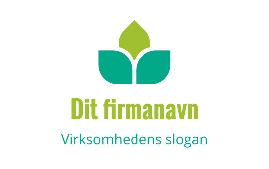 Moderne logo design med grønt blad, runde former og ren typografi