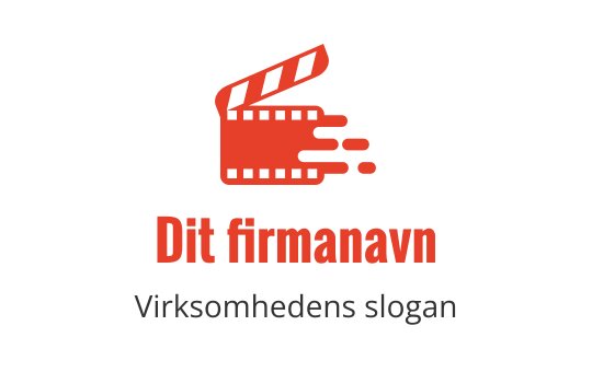Dynamisk rød filmklapper logo design med bevegelseslinjer