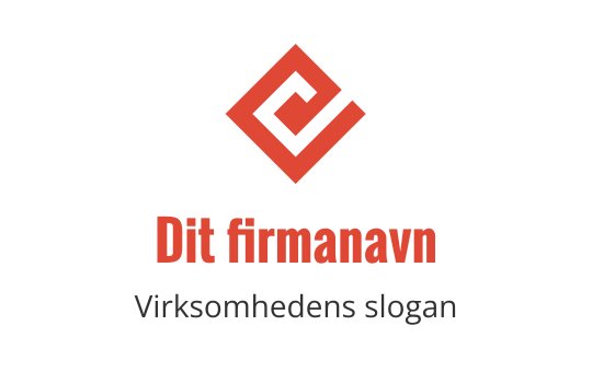 Moderne geometrisk logo med en rød diamantform