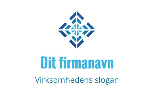 Moderne blå geometrisk logo med pilmotiver