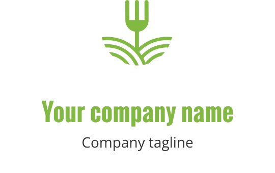 Moderne limegrønn logo med en stilisert gaffel