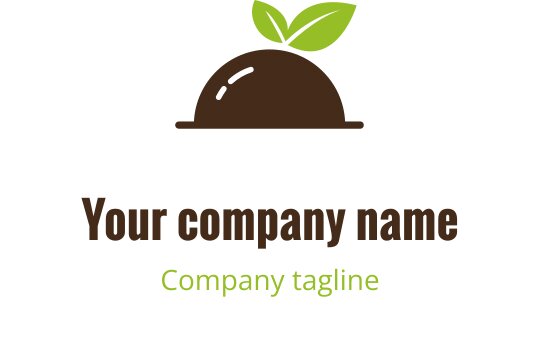 Elegant logo design med et motiv av gull- og brune blader
