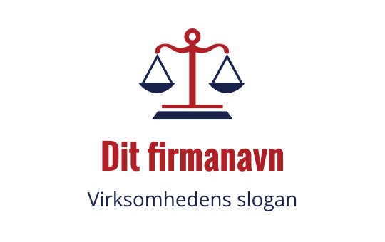 Balanserte vekter logo design i røde og marineblå farger