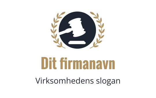 Elegant logo design med en hammer omgitt av laurbærblader