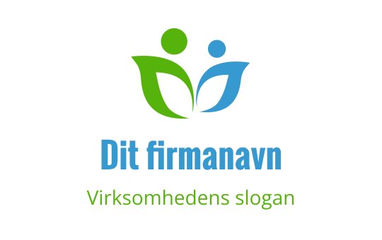 Moderne logo design med to abstrakte figurer i grønn og blå