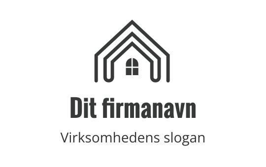 Moderne huslogo med et stilisert tak og vindu