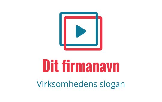 Moderne logo design med en spilleknapp i overlappende firkanter
