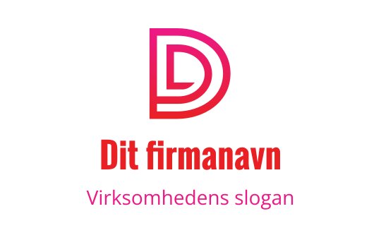 Moderne logo design med en stilisert bokstav "D" i gradient rosa og rød