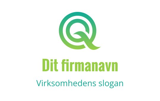 Moderne grønn og blå logo med en stilisert bokstav Q