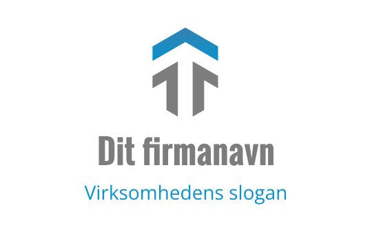 Moderne logo design med en stilisert oppoverpilt i blått og grått