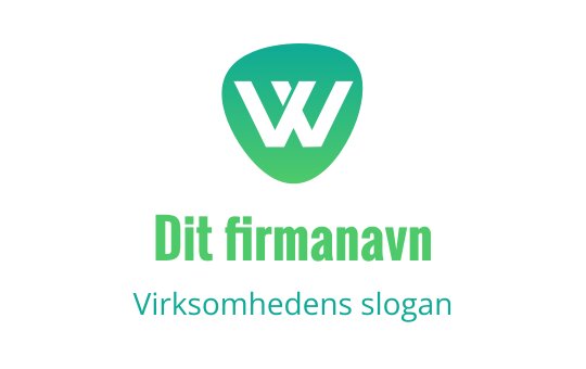 Moderne grønn logo med en stilisert W i skjoldform