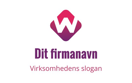Moderne logo design med en stilisert bokstav W i rosa og lilla