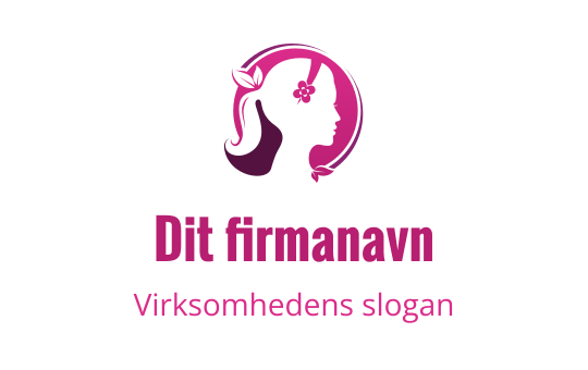 Stilig silhuett logo design med en kvinne med blomst i håret