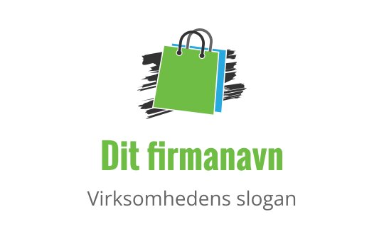 Moderne logo design av handlepose i grønne og blå farger