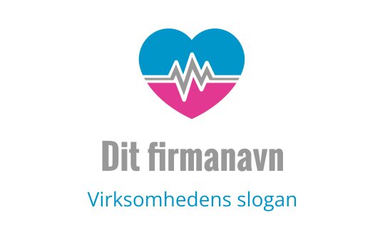 Hjerte logo design med blå og rosa farger og en pulslinje